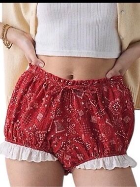 Urban Outfitters/ Out from Under Picnic Pin Up Bandana Print Bloomers Red Small